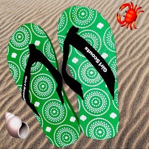 Girl Scouts, Flip Flops, Black and Green, Size S